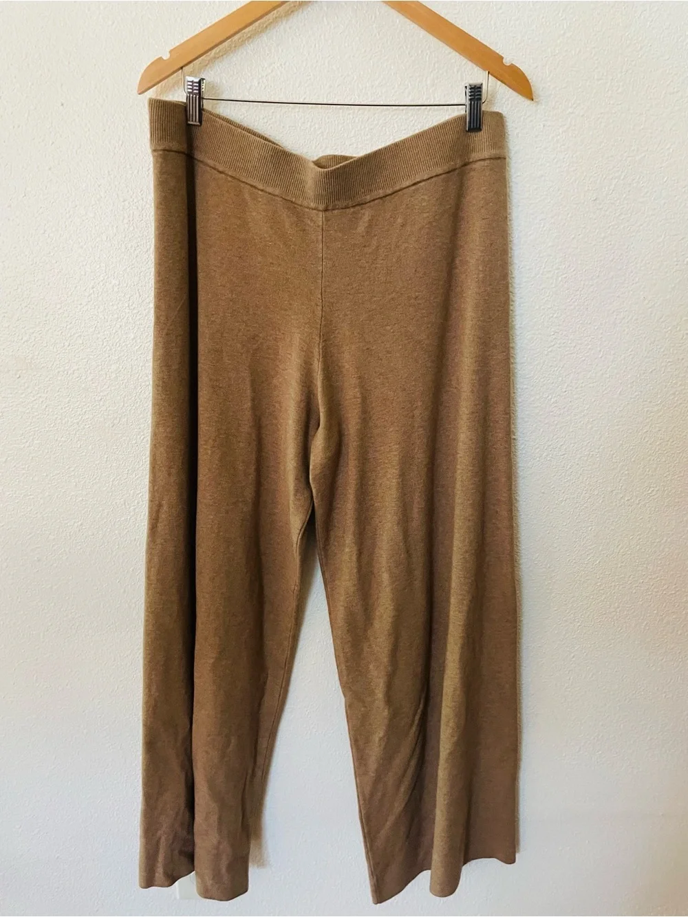 Splendid Women's Wide Leg Sweater Pant Tan Size XXL Plus